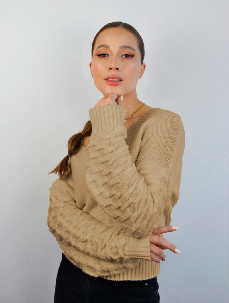 Suéter para Mujer Camel Cuello V - Fantastic Camel